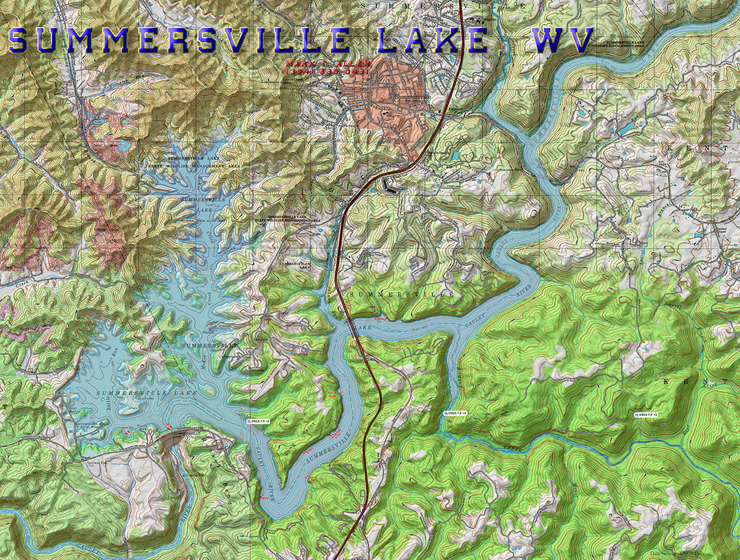 Map of Summersville Lake